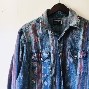 • unique southwest vintage wrangler button-down •